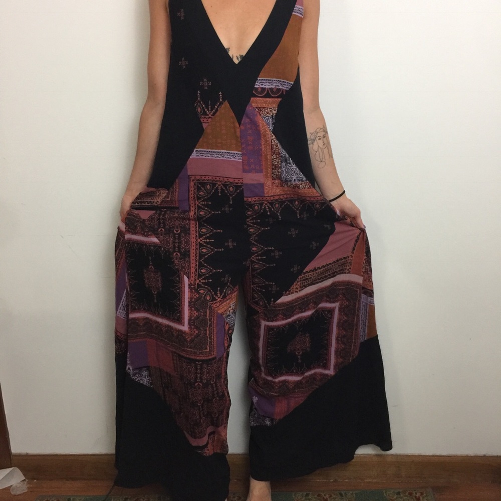 SOLD FREE PEOPLE Wide Leg Boho Jumpsuit - Picture 4 of 8